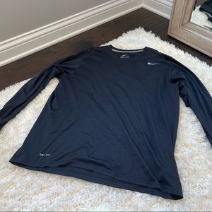 Nike dri fit long sleeved blue shirt